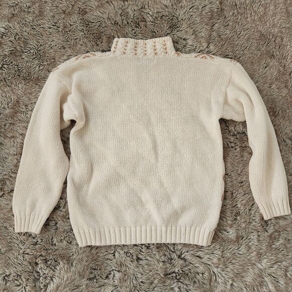 Beldoch Petites Vintage Knit Floral Turtleneck Sweater Size‎ Small - Picture 5 of 8